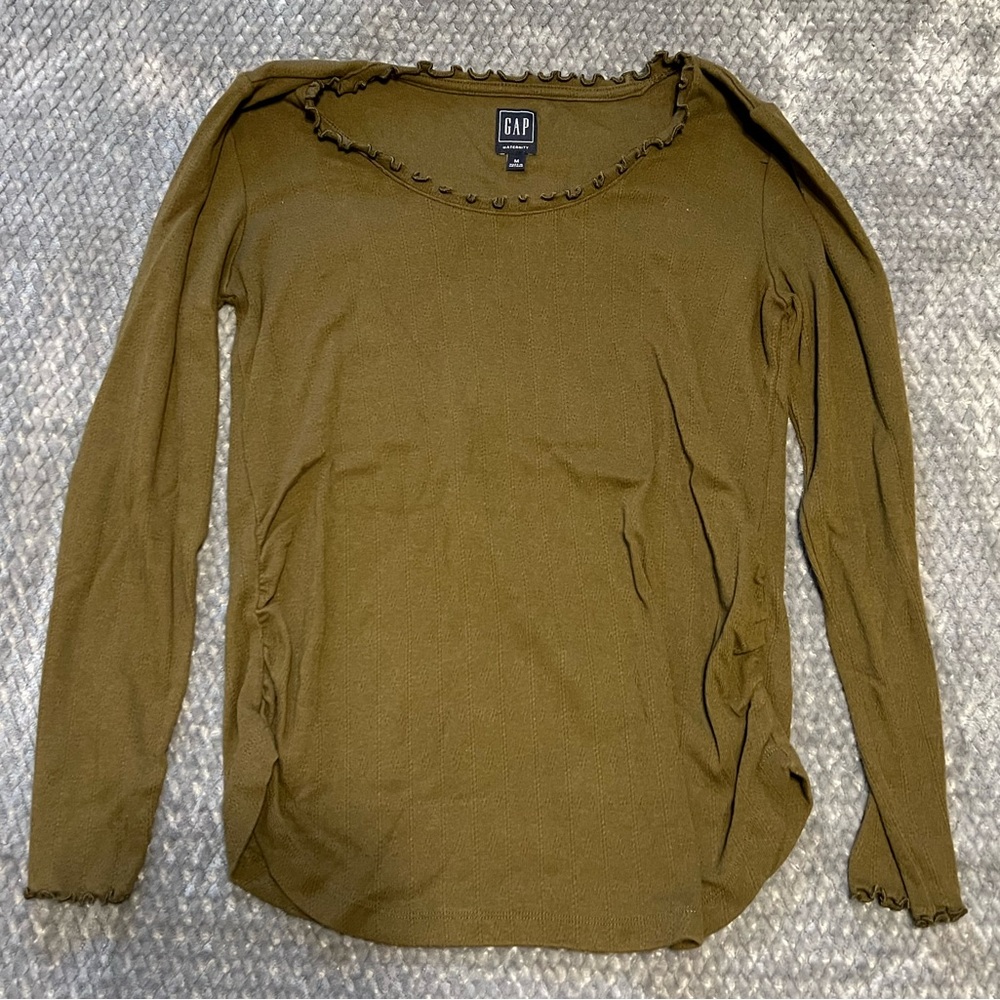 GAP Olive Green pointelle maternity top